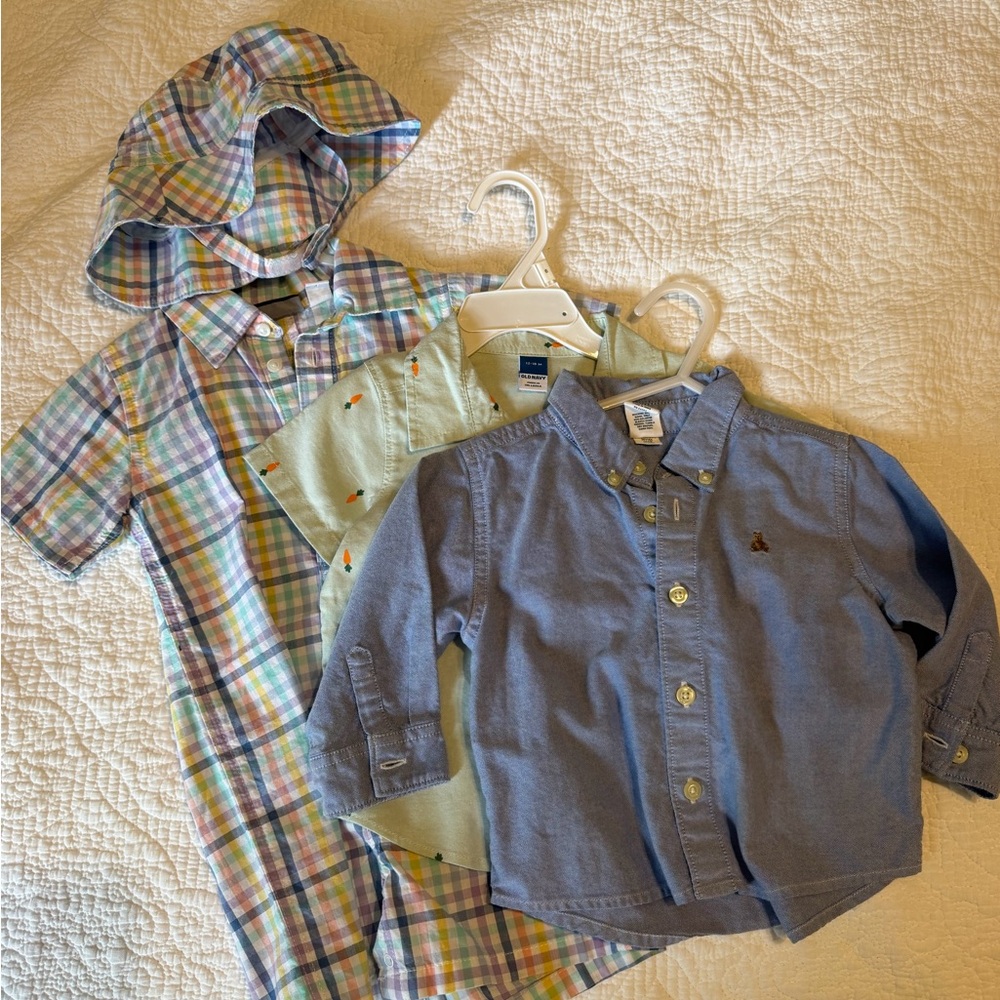 Lot BUNDLE Baby boy old navy and gap Blue Oxford Button-Down Shirt for baby